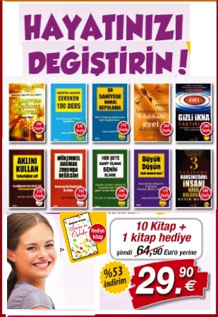 Hayatınızı Değiştirin Seti <br />(10 Kitap ve 10,- Euro'luk Hediye Kuponu Birlikte) <br /> TV'deki Kampanyamız