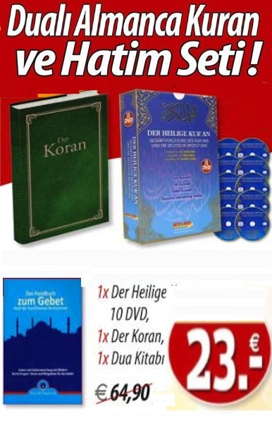 Almanca Kuran ve <br />Almanca Hatim Seti<br />Der Heilige Koran<br />(10 DVD + 1 Der Koran + Dua Kitabı)