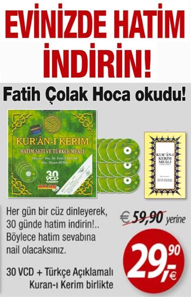 Evinizde Hatim Indirin  <br />(30 VCD + 1 Türkçe Açıklamalı Kuran-ı Kerim)