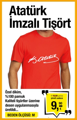 Mustafa Kemal Atatürk<br />İmzası Tişört (Beden Ölçüsü: L)