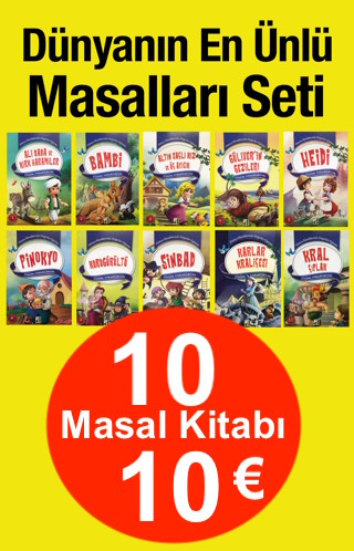 Hayal Gücüne Uçan Masallar Sadece 10 Euro'ya! (10 Kitap Tamamen Renkli ve Büyük Boy)