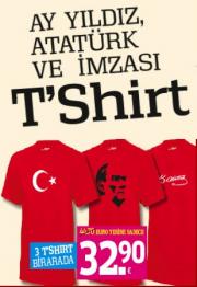 Ay Yıldız, Atatürk ve Atatürk Imzalı T-Shirt Seti (3 T-Shirt Birarada)